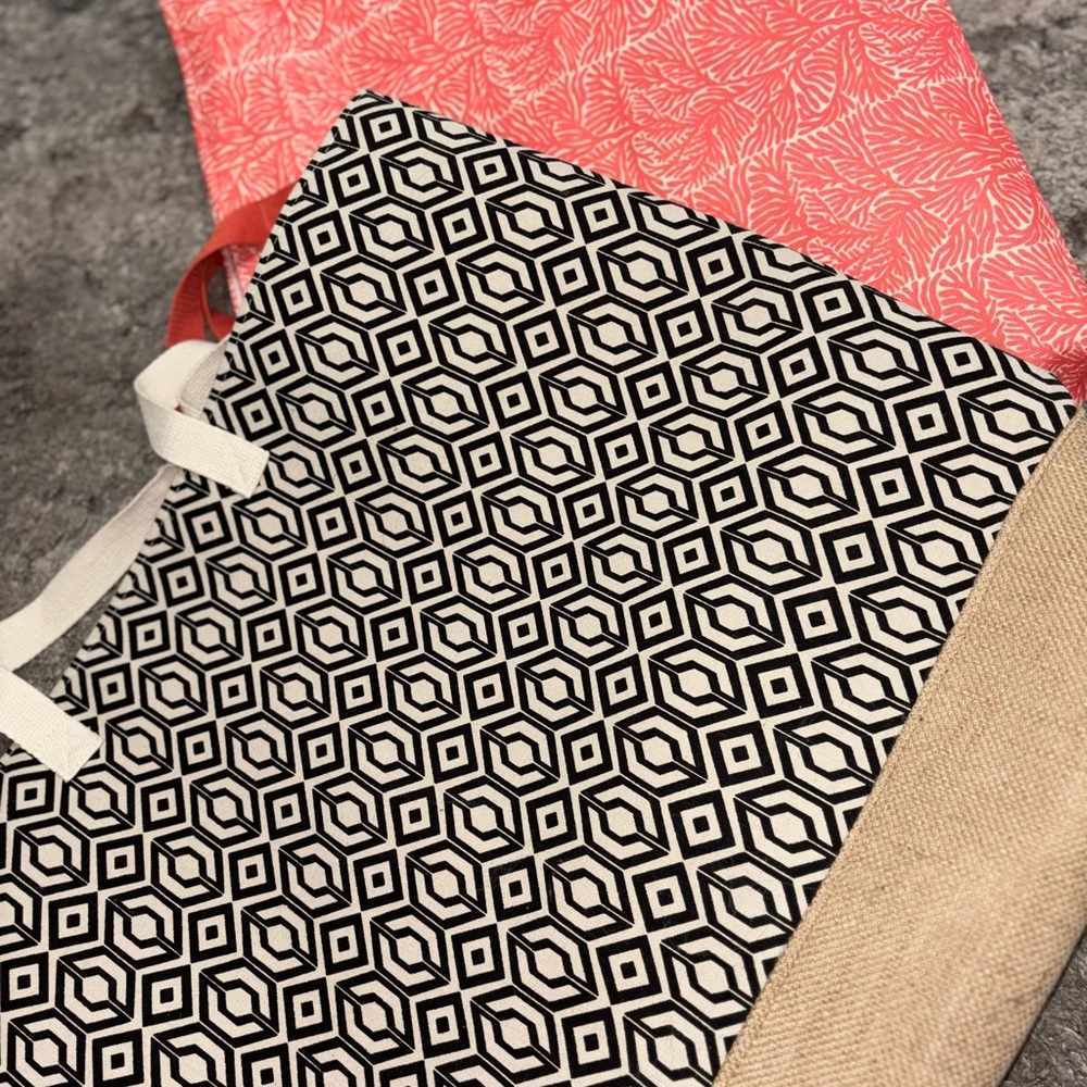 Geometric Black and White Tote Bag